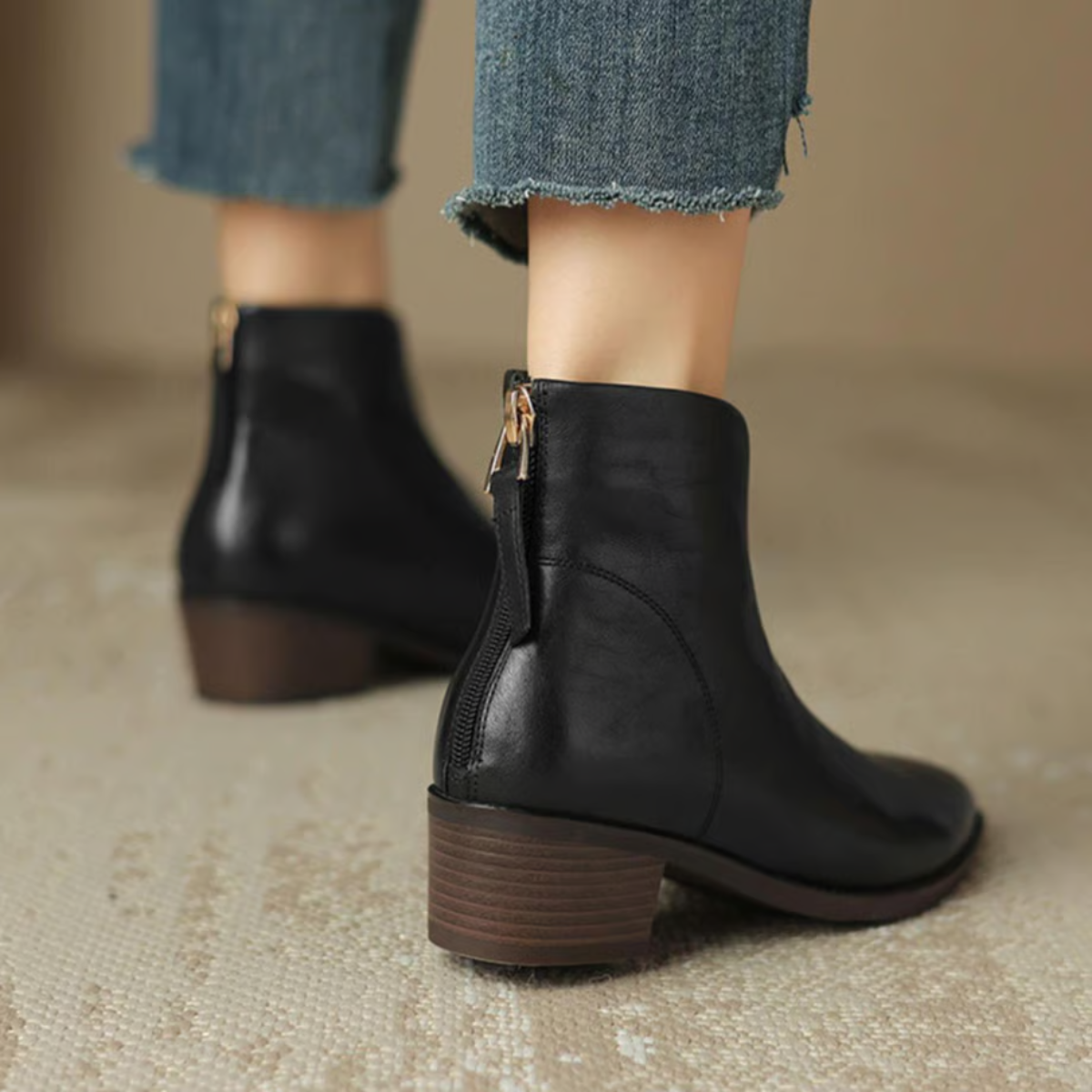 Anita - Luxury Ankle Boots with Low Heel