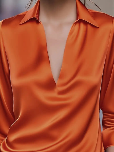 Naya™ – Elegant V-Neck Blouse for Day-to-Night Confidence