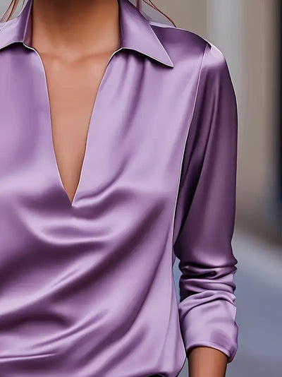 Naya™ – Elegant V-Neck Blouse for Day-to-Night Confidence