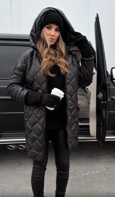Bella | Elegant Quilted Puffer Jacket with Hood