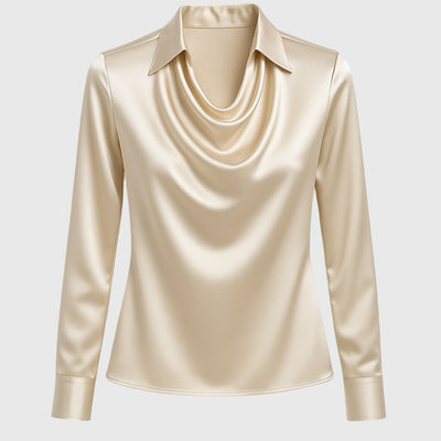 Candice™ – Pleated Shine Blouse for Quiet Confidence