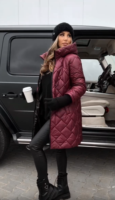 Bella | Elegant Quilted Puffer Jacket with Hood