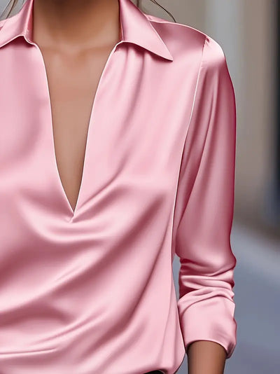 Naya™ – Elegant V-Neck Blouse for Day-to-Night Confidence